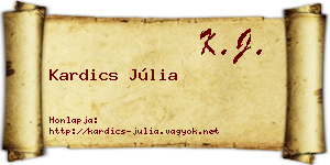 Kardics Júlia névjegykártya