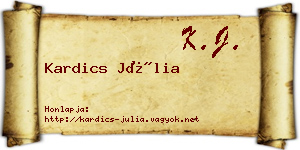 Kardics Júlia névjegykártya