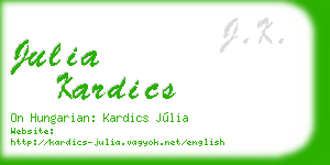 julia kardics business card
